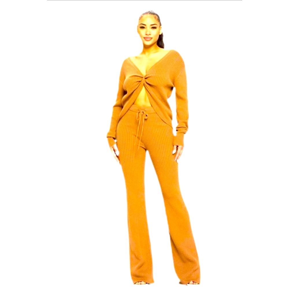 2 piece chocolate pants set